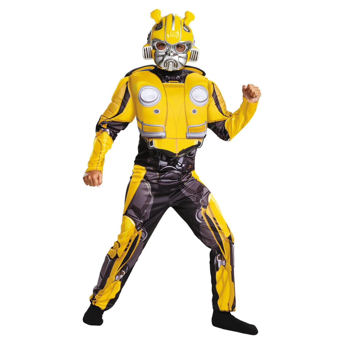 Disguise Kid's Transformers Bumblebee Muscle Jumpsuit Costume, Size 10-12
