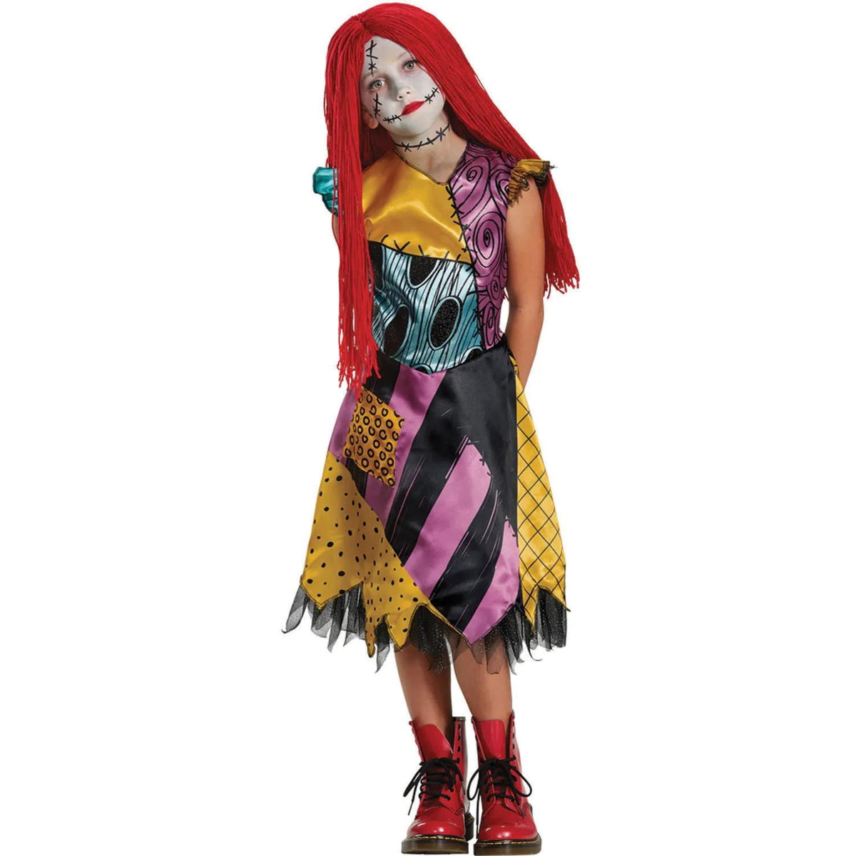 Disguise Sally Deluxe Skellington Halloween Fancy-Dress Costume for Child, Little Girls S (4-6X)