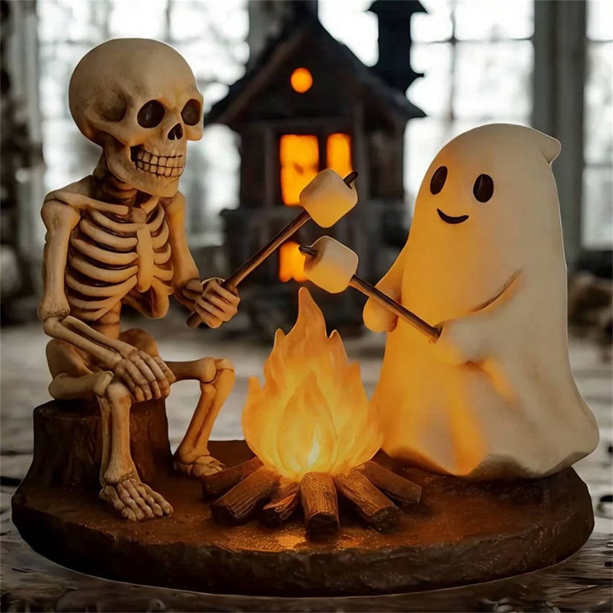 Clearance Halloween Decor-Halloween Decorations Indoor-Light up Ghost in Glass Like-Cute Ghost with Light for Home Kitchen Mantel Tabletop Party Decor and Holiday Decorations Best Halloween Gifts