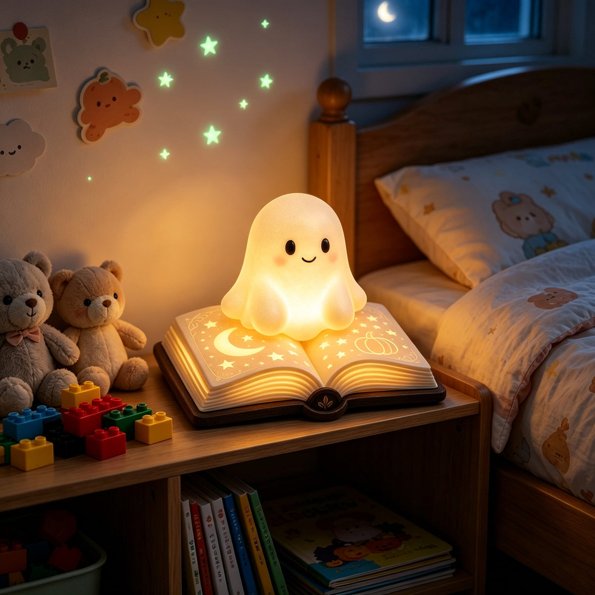 Clearance Halloween Decor-Halloween Decorations Indoor-Light up Ghost in Glass Like-Cute Ghost with Light for Home Kitchen Mantel Tabletop Party Decor and Holiday Decorations Best Halloween Gifts
