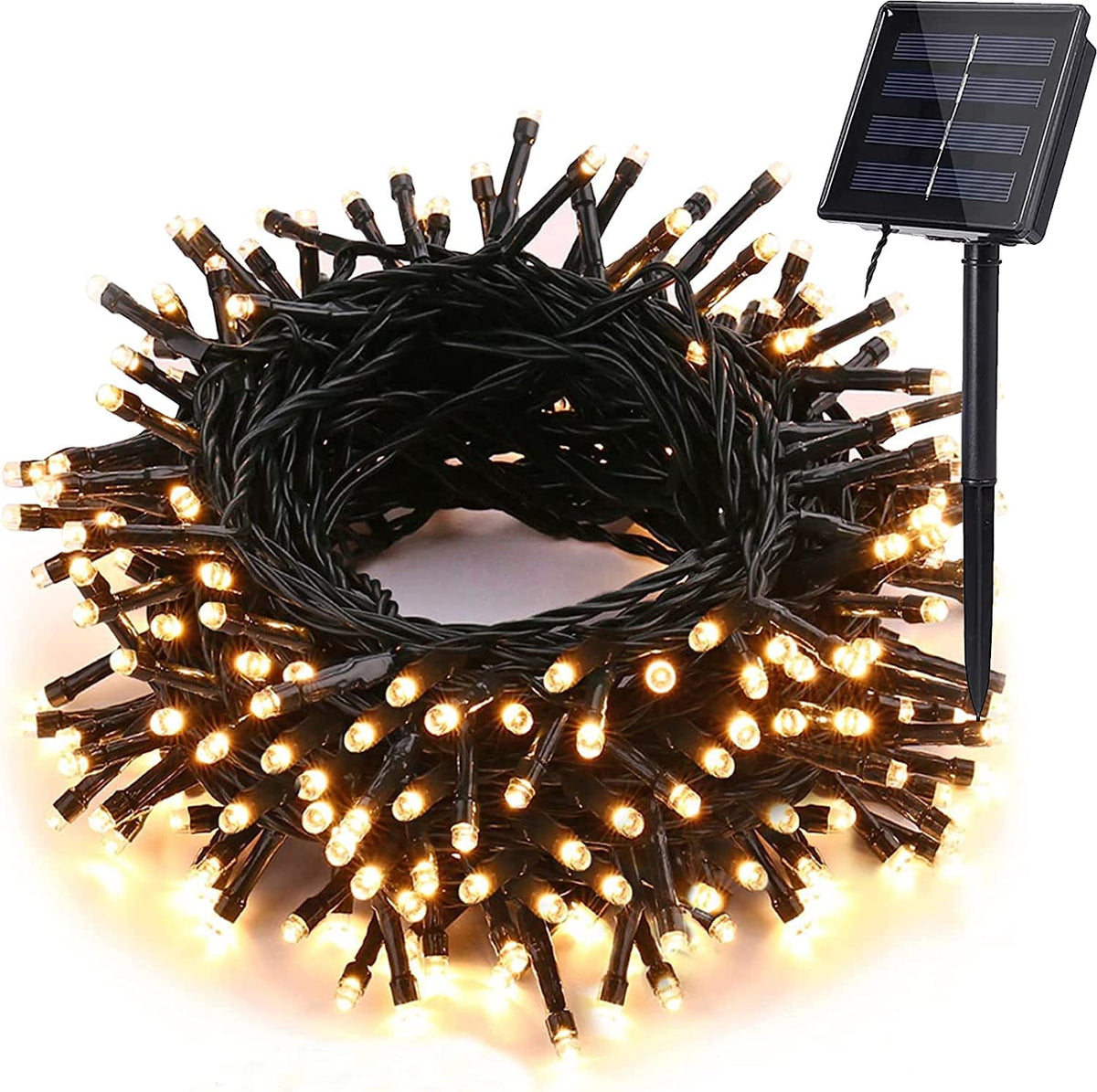 GooingTop Solar String Lights 52.3ft 160 LED Solar Tree Lights Outdoor Waterproof,Camping String Lights Yard Lights Christmas Lights with 8 Modes for Tree Wedding Holiday Party(Warm White)