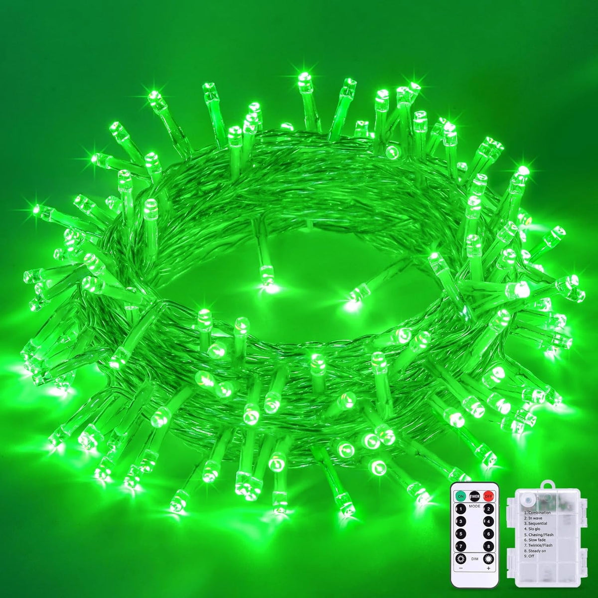33ft 100 LED Pink Battery Lights for Bedroom, Pink Christmas String Lights with 8 Modes Remote Indoor Outdoor, Fairy Twinkle Lights for Room Party Tree Valentine