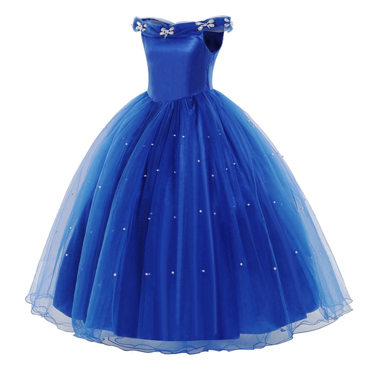 HAWEE Girls' Snow Princess Deluxe Costume Fancy Dress up with Accessories for Girls Halloween Christmas Party