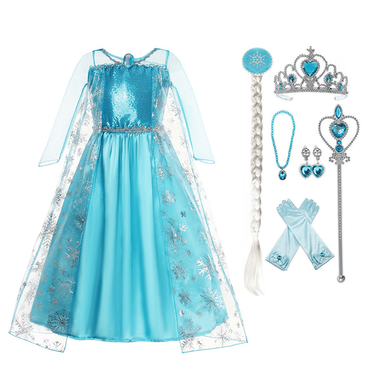 HAWEE Princess Dress Queen Costume Halloween Cosplay Dress up for Toddler Girls with Accessories