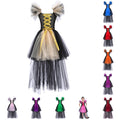 HNMKIU Halloween for Girls Toddler Kids Baby Girls Magnificent Witch Halloween Black Gown Fancy Dress Up Cosplay Party Tutu Dress Dresses E - 18-24 Months