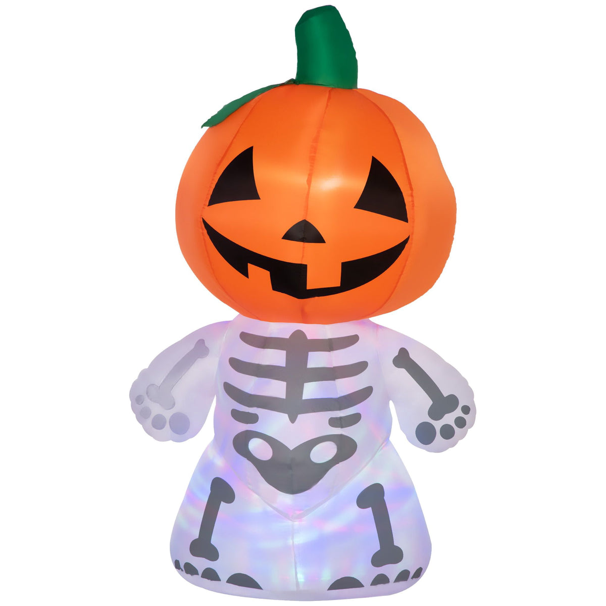 HOMCOM Inflatable Ghost with Pumpkin, Halloween Outdoor LED Lighted Yard Decoration, Waterproof
