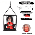 Halloween Animated Decorations, Halloween Decor Prop Scary Haunted Doll Horror with Red Lighting Eyes Spooky Sounds & Motion Sensor for Home Indoor Outdoor