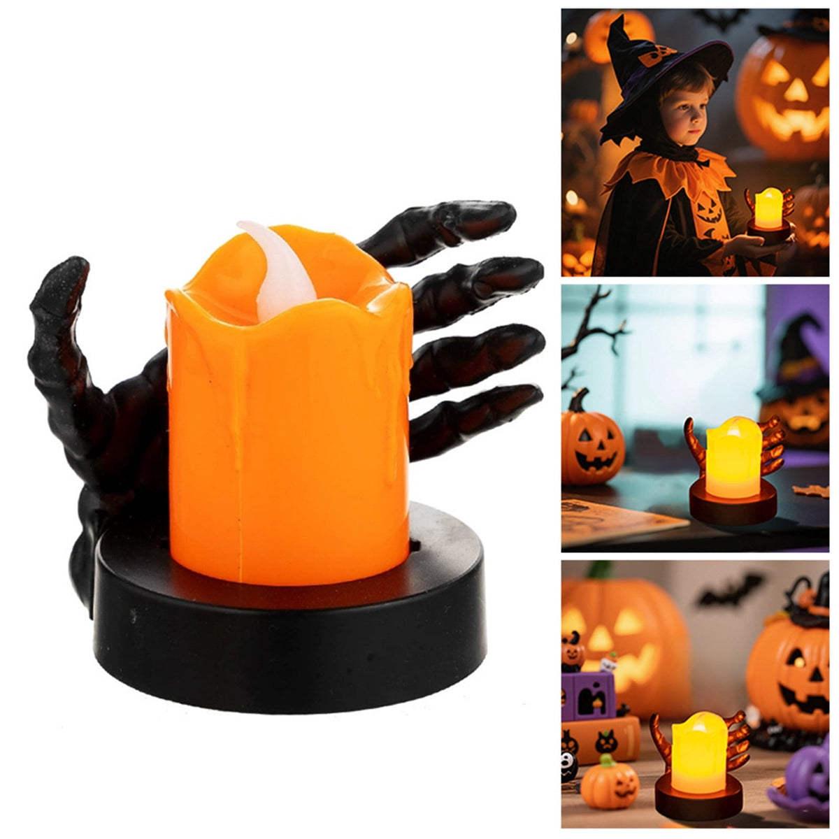 Halloween LED Skeleton Battery Operated Flameless Candle Light For Party Bar & Room Decorations