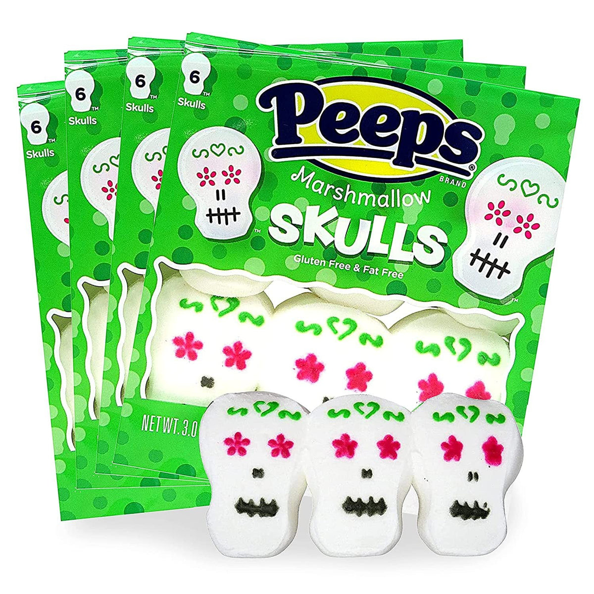 Halloween Peeps Marshmallow Ghosts Candy, Trick Or Treat Candy, Pack of 4, 6 Count per Pack