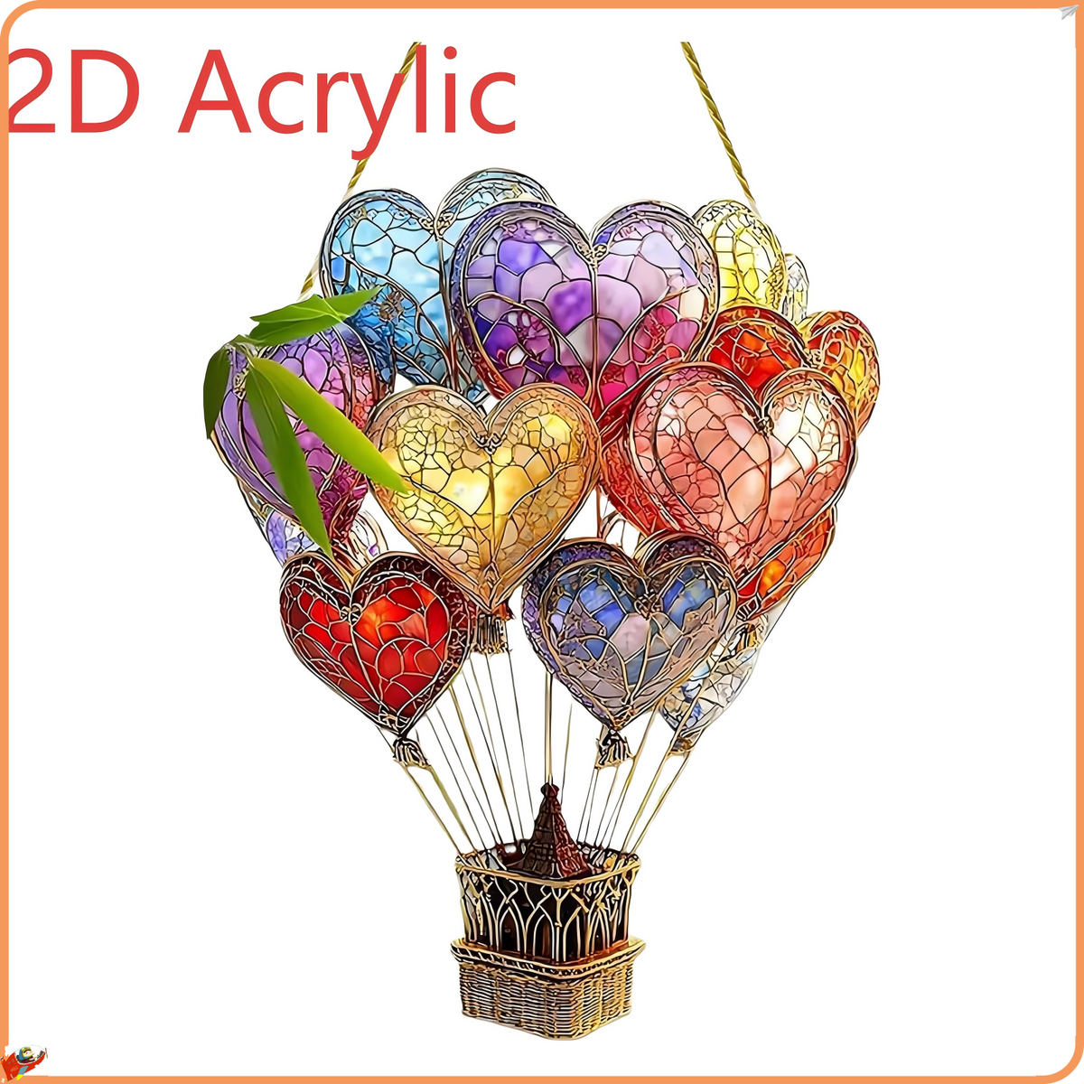 Hot Air Balloon Solar Lantern for Garden Decor, Flickering Flame Hanging Solar Light for Outdoor Decorations, Blue & Purple Lamp for Yard Tree Porch Party
