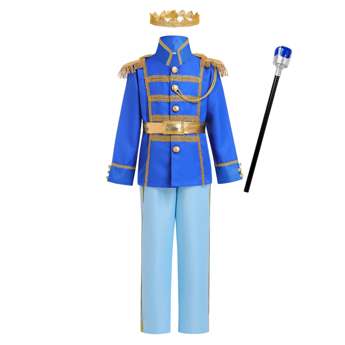 IBTOM CASTLE Boys Prince Charming Costume Halloween Cosplay Dress up Birthday Party Medieval Royal Prince Outfits for Toddler Child 3-4 Years Red 4pcs