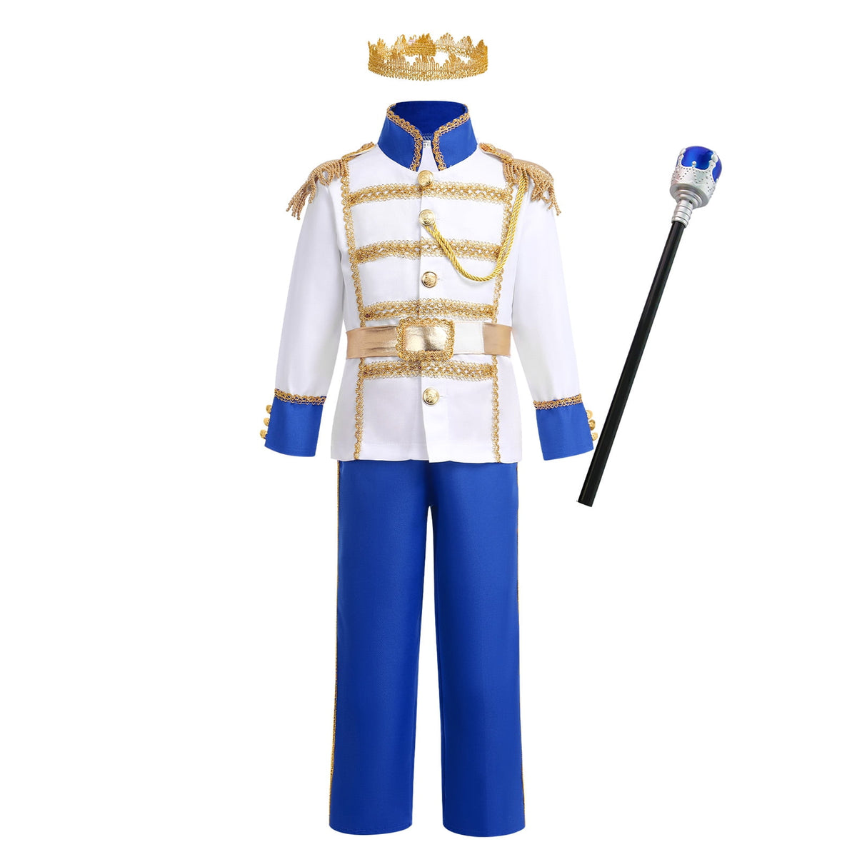 IBTOM CASTLE Boys Prince Charming Costume Halloween Cosplay Dress up Birthday Party Medieval Royal Prince Outfits for Toddler Child 3-4 Years Red 4pcs