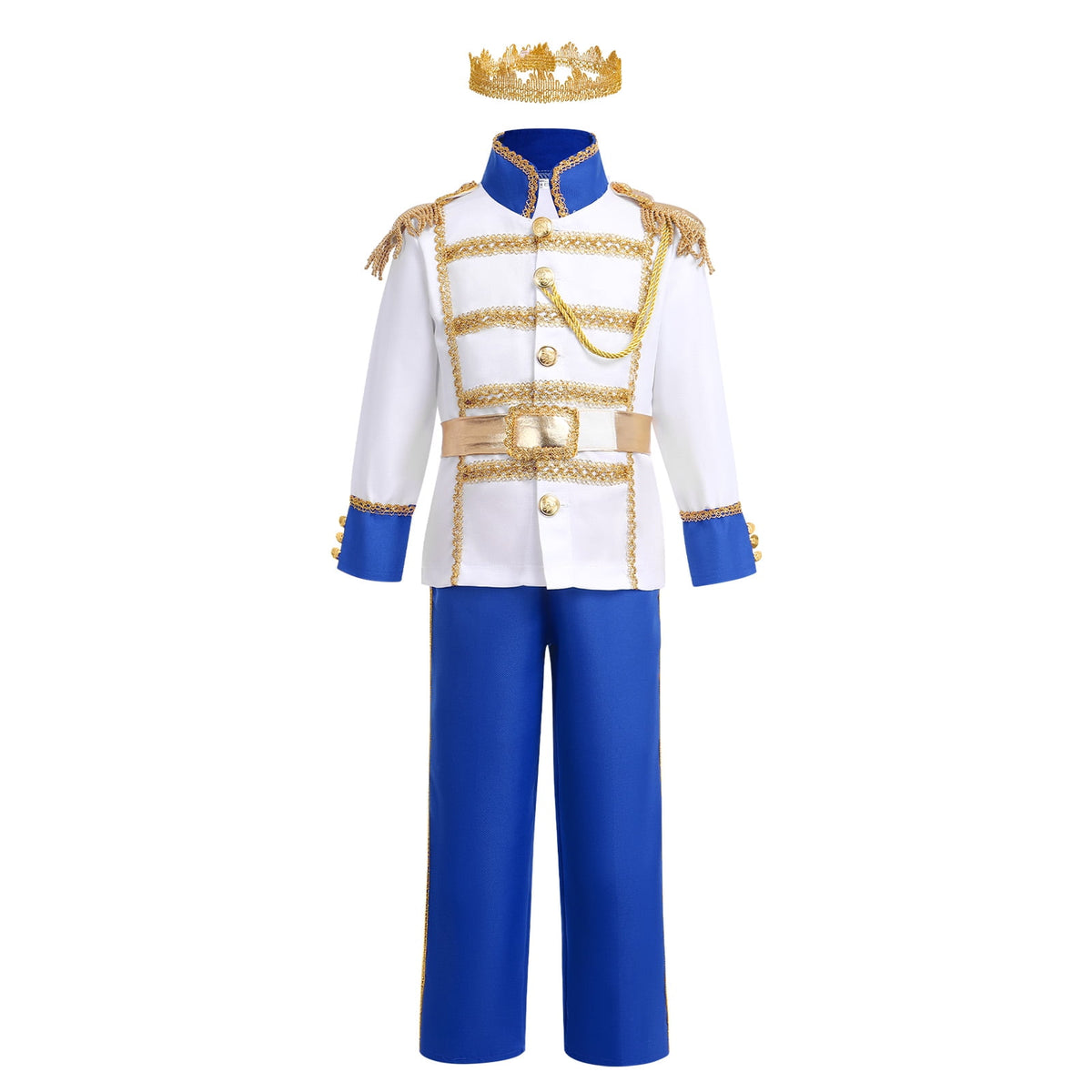 IBTOM CASTLE Boys Prince Charming Costume Halloween Cosplay Dress up Birthday Party Medieval Royal Prince Outfits for Toddler Child 3-4 Years Red 4pcs