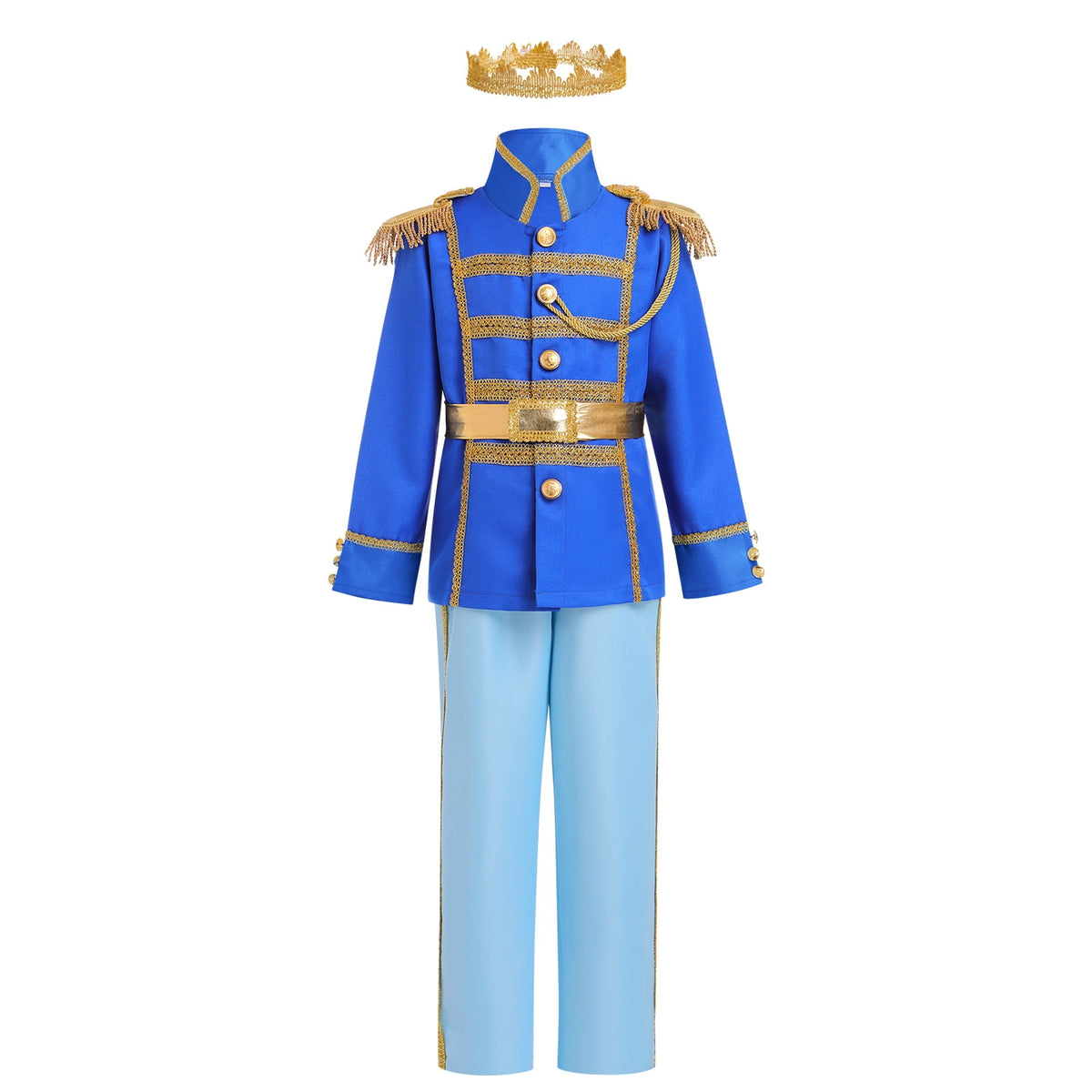 IBTOM CASTLE Boys Prince Charming Costume Halloween Cosplay Dress up Birthday Party Medieval Royal Prince Outfits for Toddler Child 3-4 Years Red 4pcs