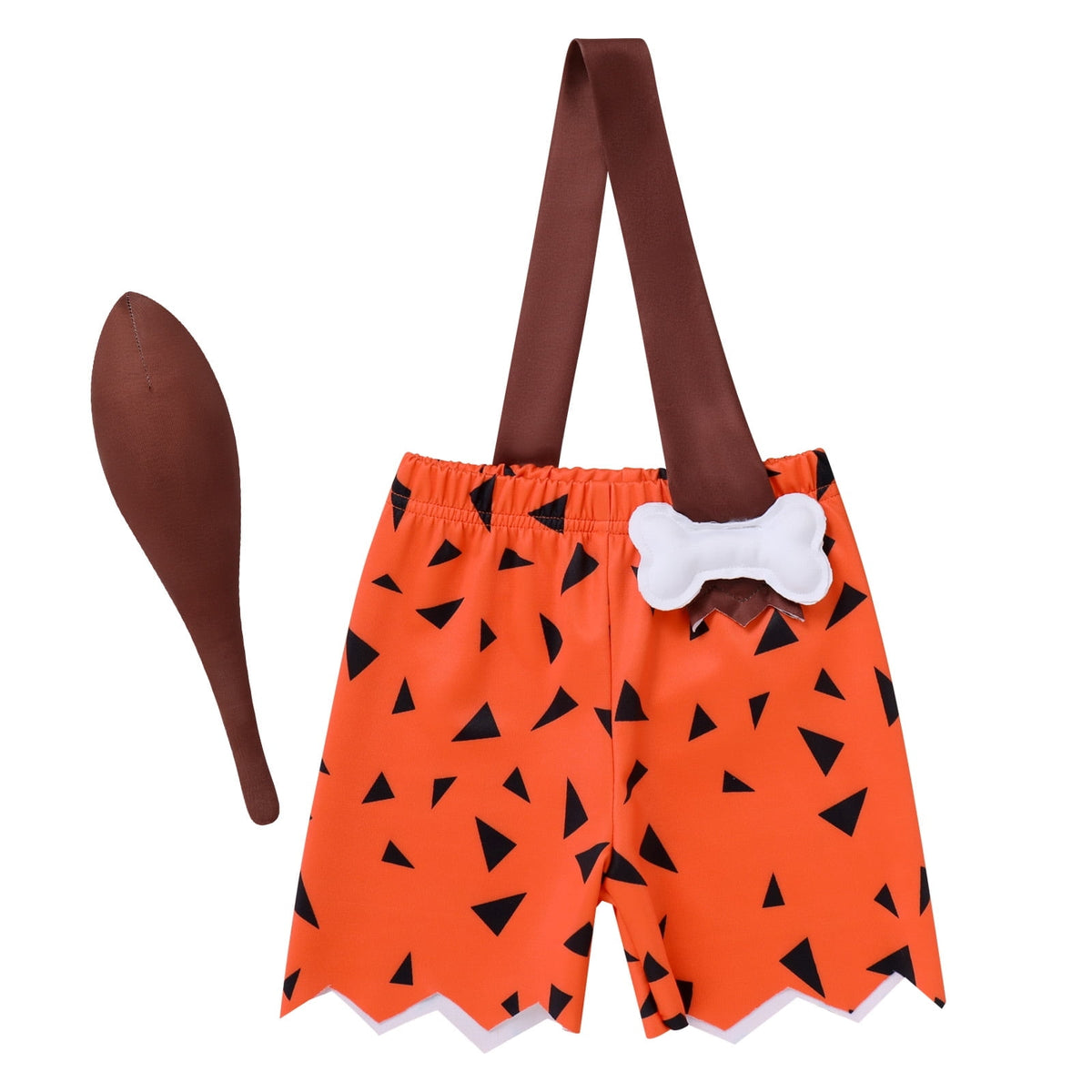 Kids Baby Bam Bam Costume Flintstone Costume Caveman Cavegirl Historical Stone Age Themed Birthday Outfit for Girls Boys Halloween Cosplay Dress Up Photo Shoot 2-3 Years Girl - Orange