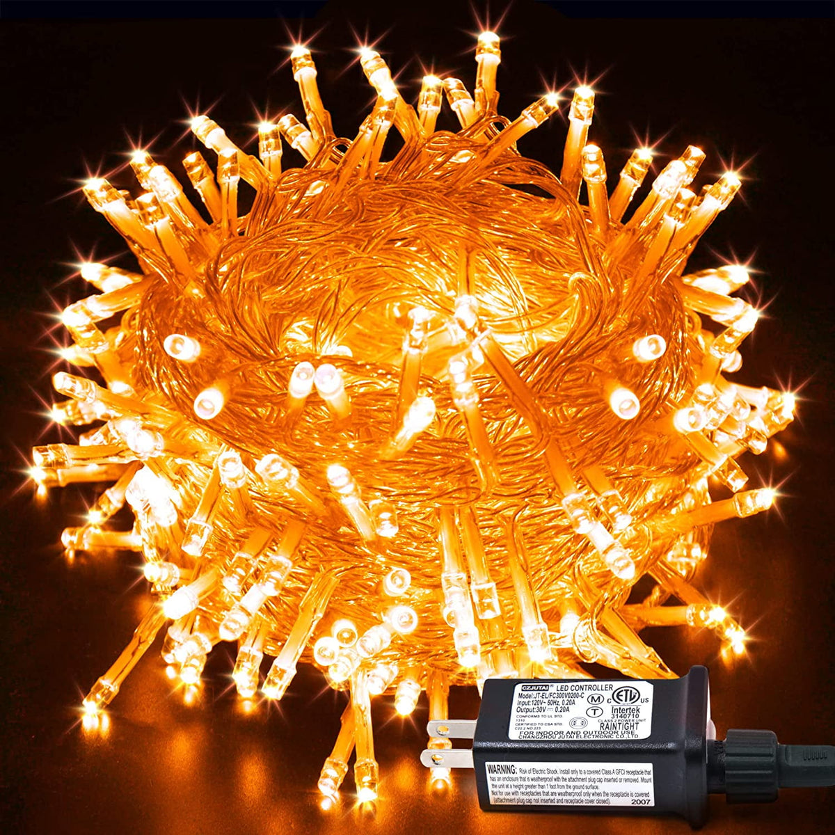 JMEXSUSS 33ft 100 LED White Christmas Lights, 8 Modes Connectable Clear Wire Twinkle Fairy String Lights Indoor, Plug-in Christmas String Lights Outdoor Waterproof for Christmas Wedding Party Tree