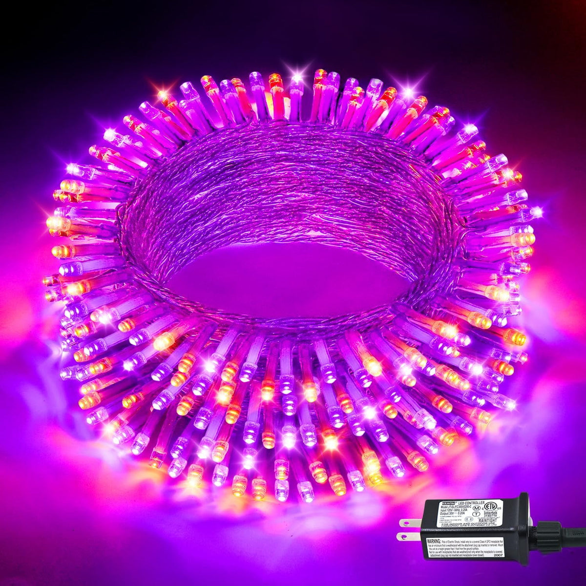 JMEXSUSS 33ft 100 LED White Christmas Lights, 8 Modes Connectable Clear Wire Twinkle Fairy String Lights Indoor, Plug-in Christmas String Lights Outdoor Waterproof for Christmas Wedding Party Tree