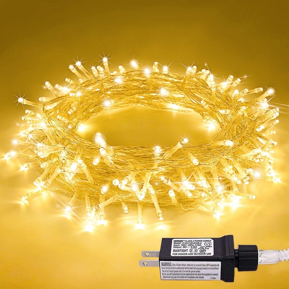 JMEXSUSS 33ft 100 LED White Christmas Lights, 8 Modes Connectable Clear Wire Twinkle Fairy String Lights Indoor, Plug-in Christmas String Lights Outdoor Waterproof for Christmas Wedding Party Tree
