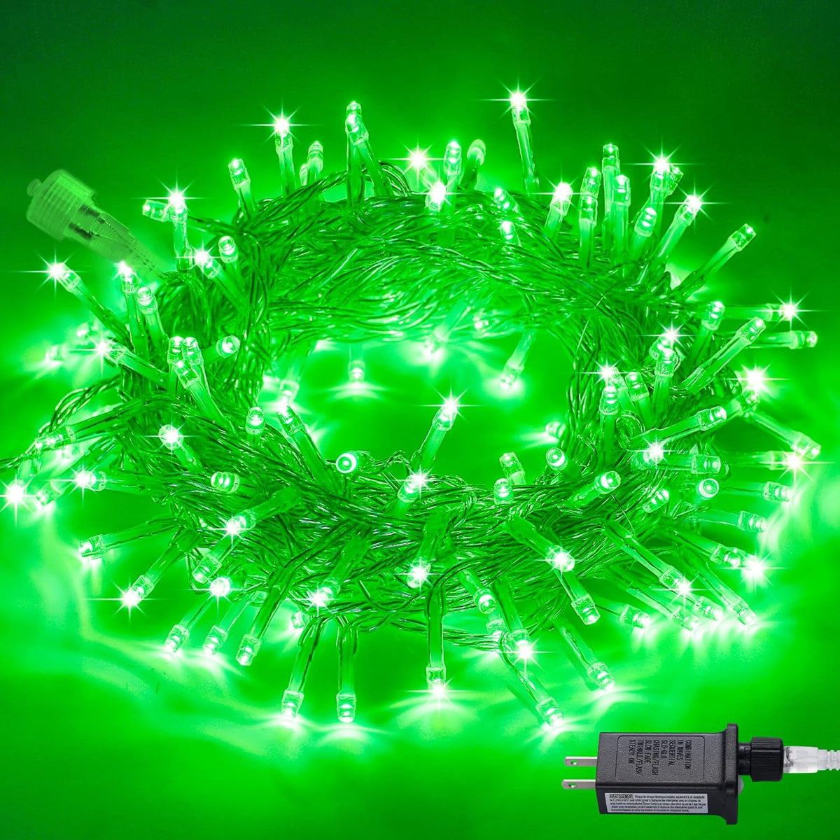 JMEXSUSS 33ft 100 LED White Christmas Lights, 8 Modes Connectable Clear Wire Twinkle Fairy String Lights Indoor, Plug-in Christmas String Lights Outdoor Waterproof for Christmas Wedding Party Tree