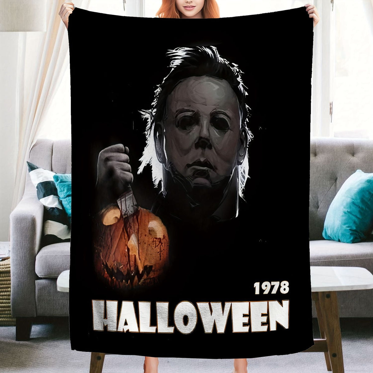 Jbralid This is My Horror Movie Watching Blanket, Horror Movie Blanket, Halloween Blanket, Scary Movie Blanket, Horror Blanket Gifts for Halloween 40x50 in