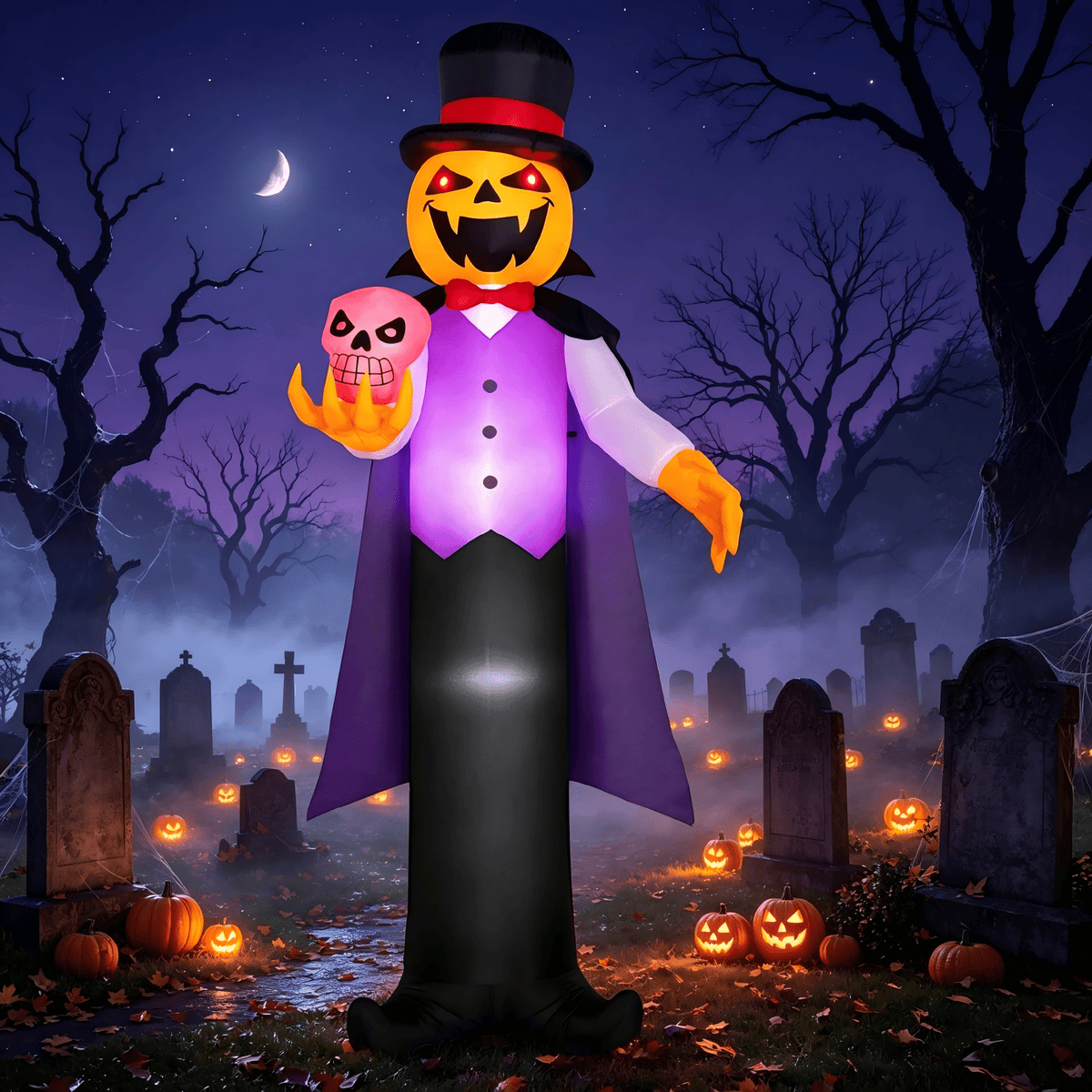 Joyfy 12 FT Halloween Inflatable Giant Grim Reaper Decoration with Built-in LEDs,Grim Reaper with Scythe Halloween Decorations Outdoor Blow Up Yard Lawn Decoration