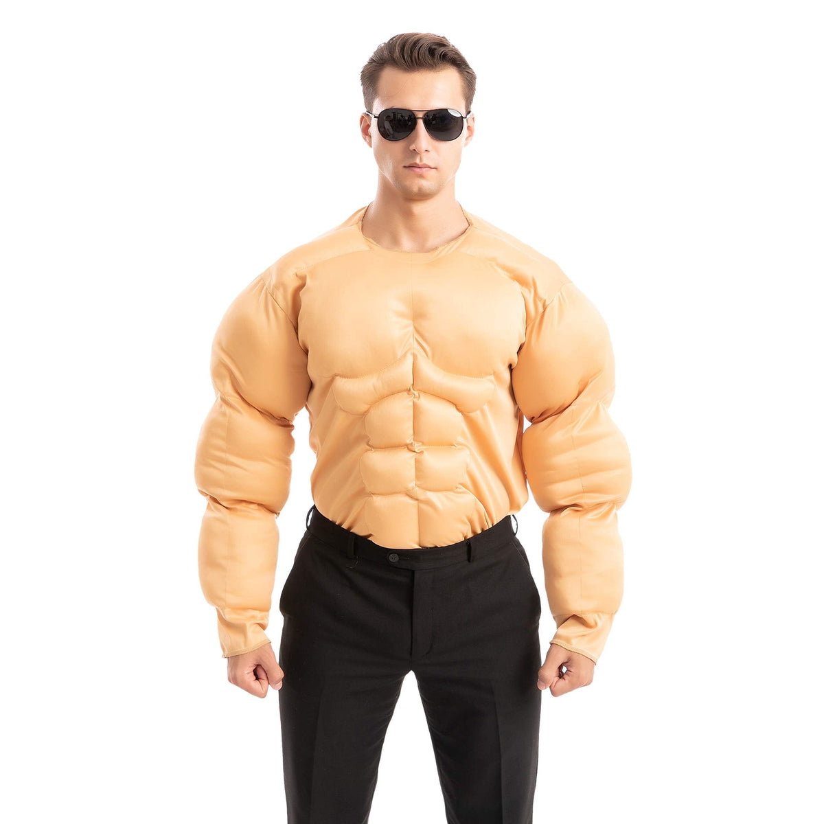 Joyfy Halloween Muscle Costume for Kids, Body Builder Costume Shirt Kids Boys Suit for Halloween Dress-up Party 5-14 Years