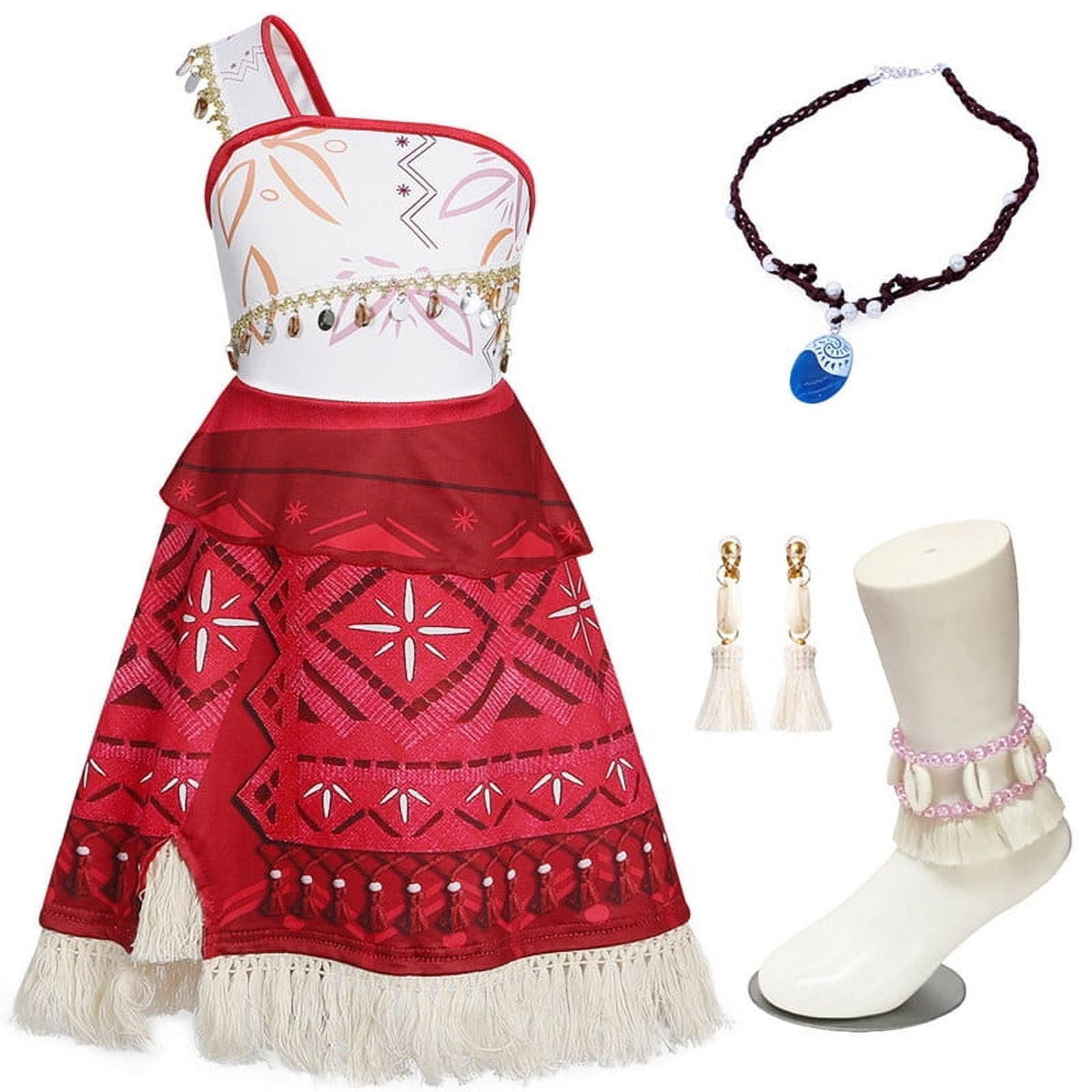 Jurebecia Princess Costume for Girls Dress Halloween Cosplay Outfits Birthday Fancy Tween Dress with Accessories 130 cm 7-8 Years