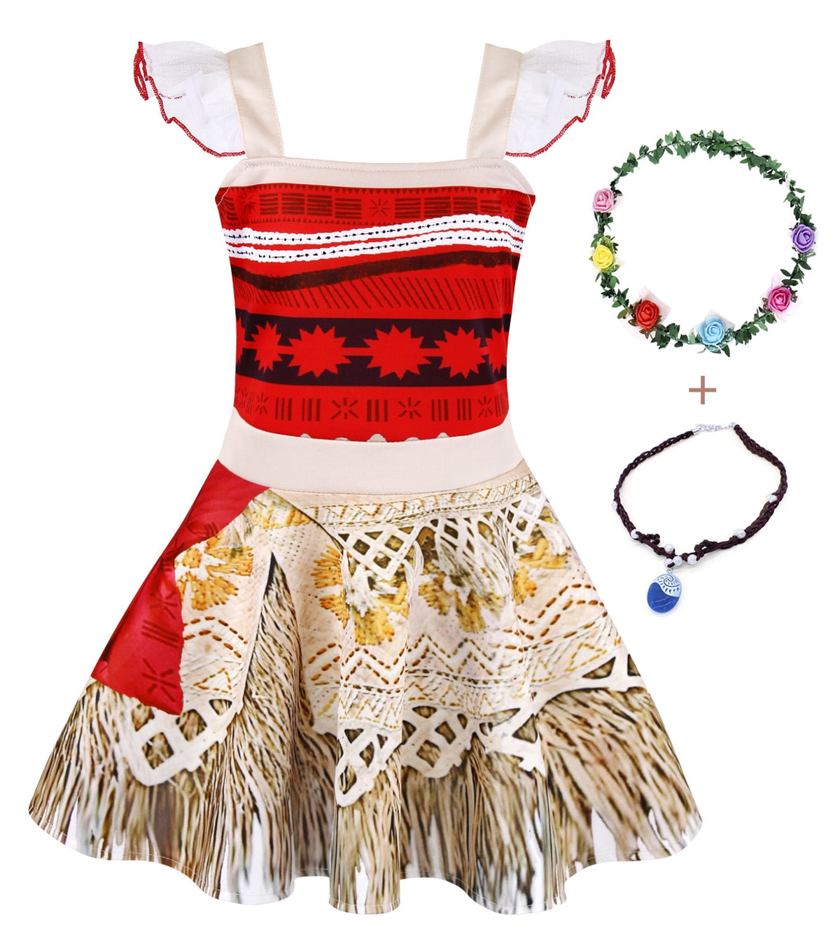 Jurebecia Princess Costume for Girls Dress Halloween Cosplay Outfits Birthday Fancy Tween Dress with Accessories 130 cm 7-8 Years