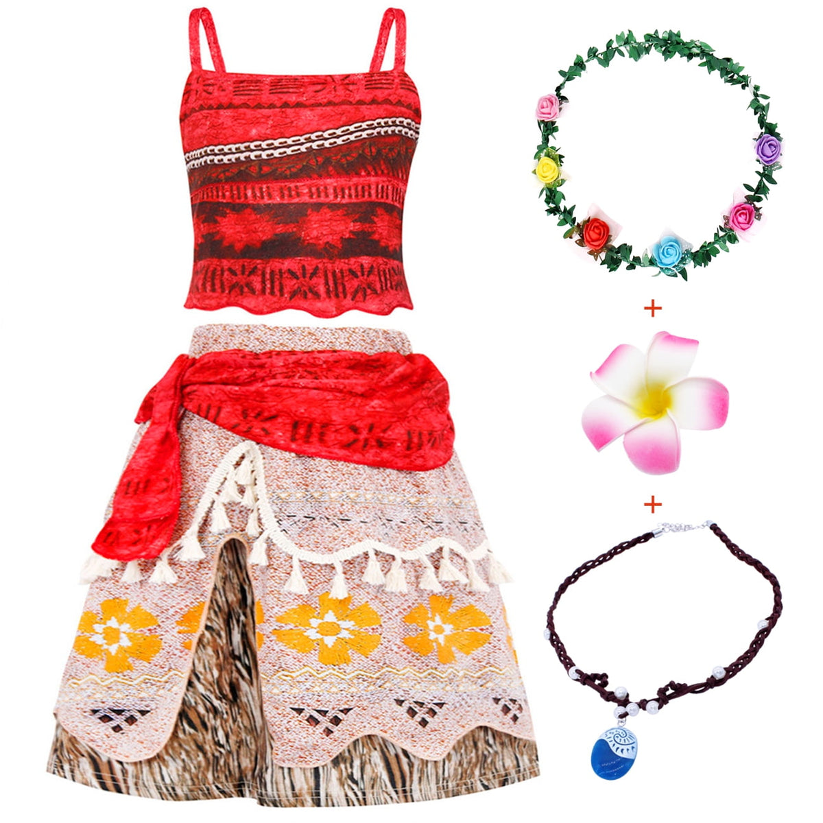 Jurebecia Princess Costume for Girls Dress Halloween Cosplay Outfits Birthday Fancy Tween Dress with Accessories 130 cm 7-8 Years