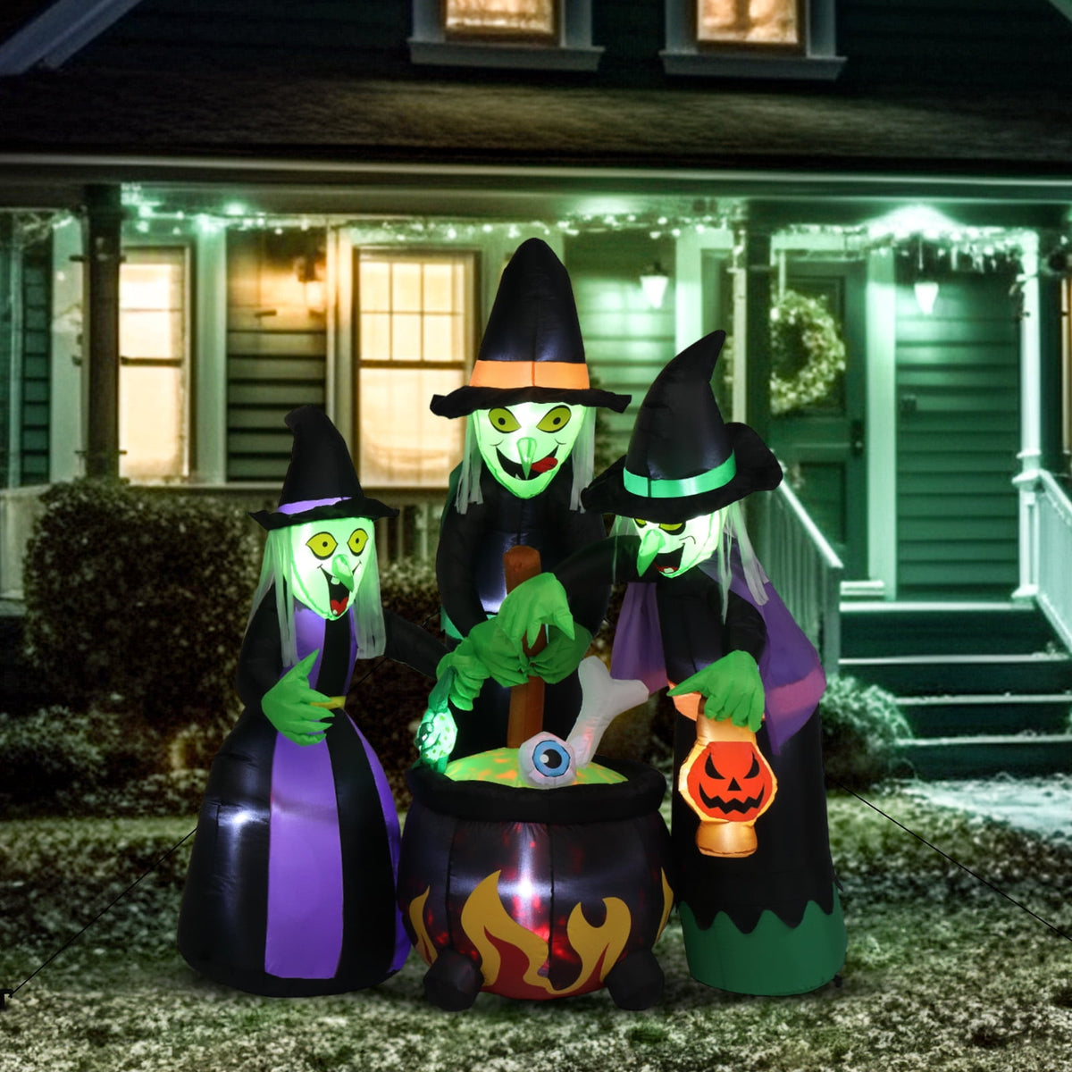 Ktaxon 6' Halloween Inflatables Outdoor Halloween Witches Decoration Blow up Witches