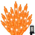 LAMPHOME Orange Halloween String Lights Outdoor, 32.5FT 100 LED Waterproof Christmas Lights with 16 Lighting Modes for Halloween Garden Party Christmas Xmas Tree Lights Decor