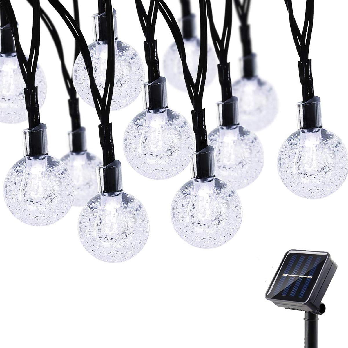 LINLIN Solar Crystal Ball String Lights,Waterproof LED Bubble Globe Solar Fairy Lights 8 Mode Ball String Lights for Bistro Garden Yard Home Party Wedding Christmas Decoration