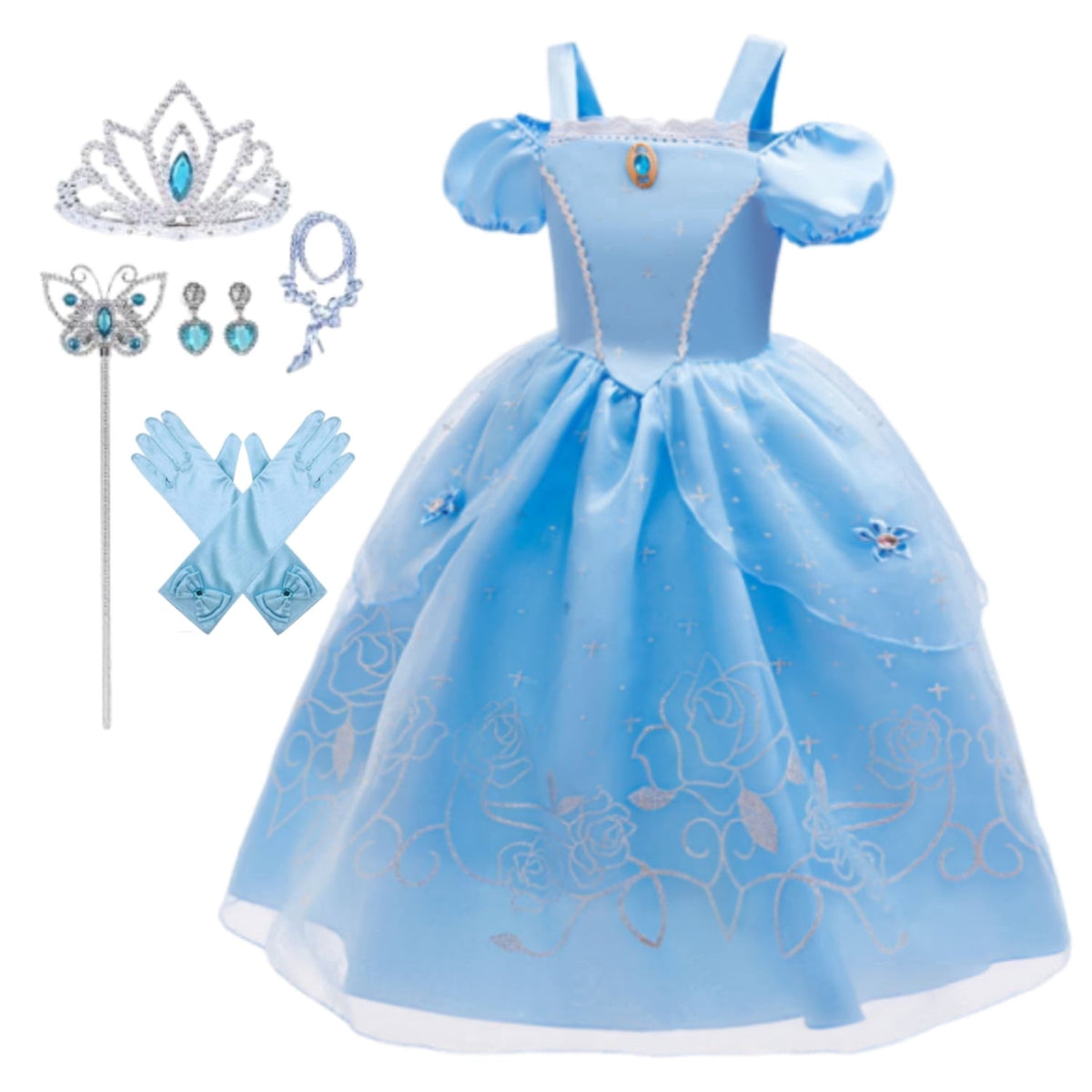 LOEL Girls Princess Dress Fairy Pink Dress Christmas Birthday Dress Up