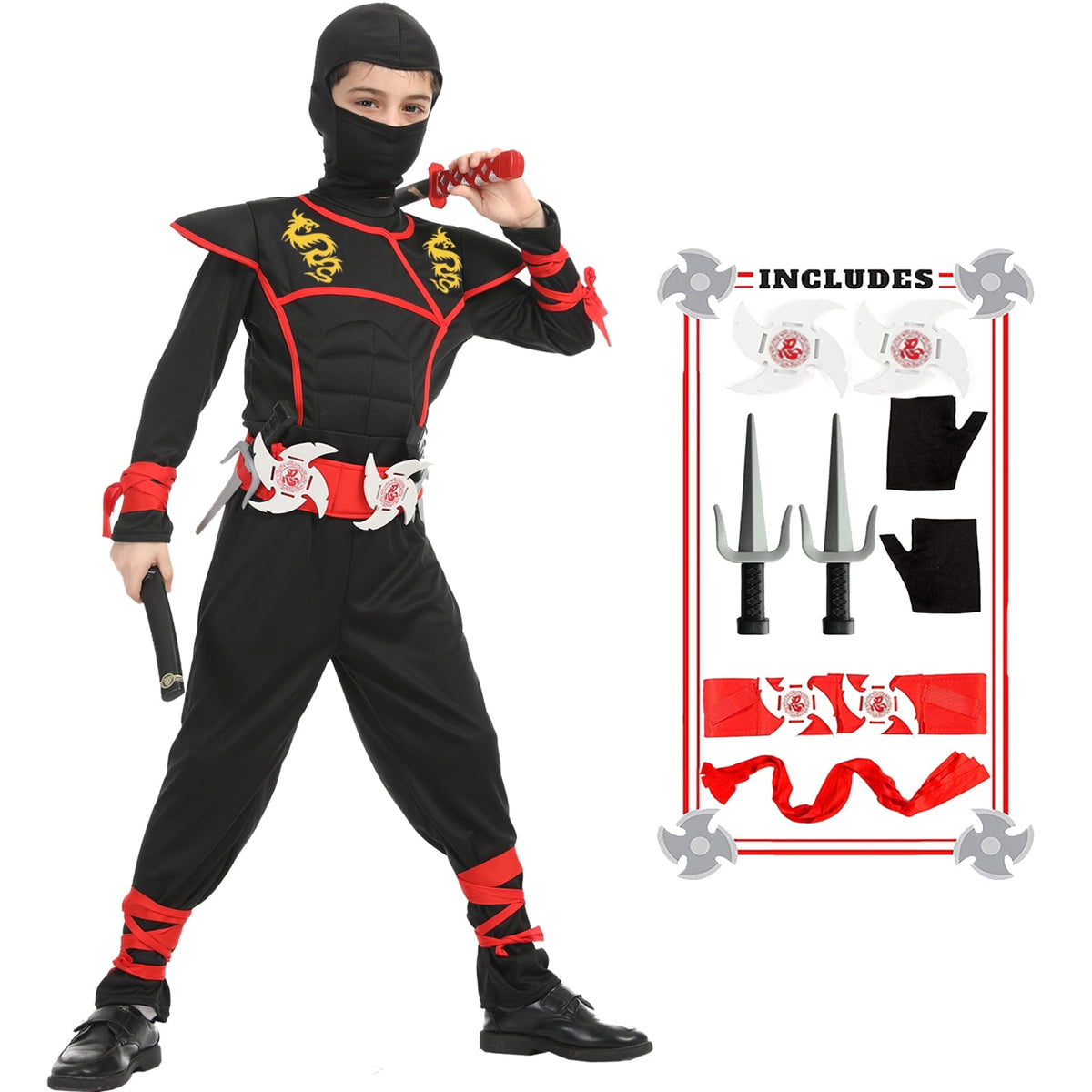 Ninja Costume Kids Ninja Muscle Costumes Boys Ninja Set Accessories Best Children Gift