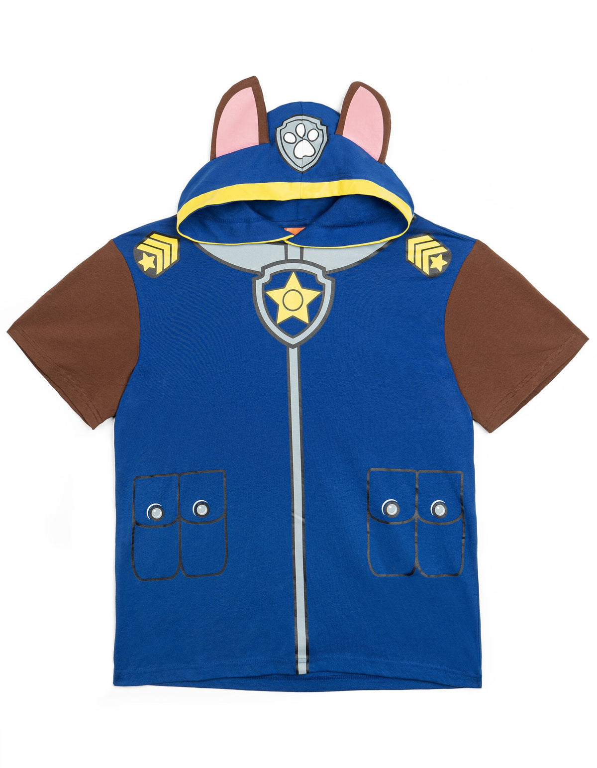 Paw Patrol Little Boys' Cosplay Hooded T-Shirt Chase Royal Blue