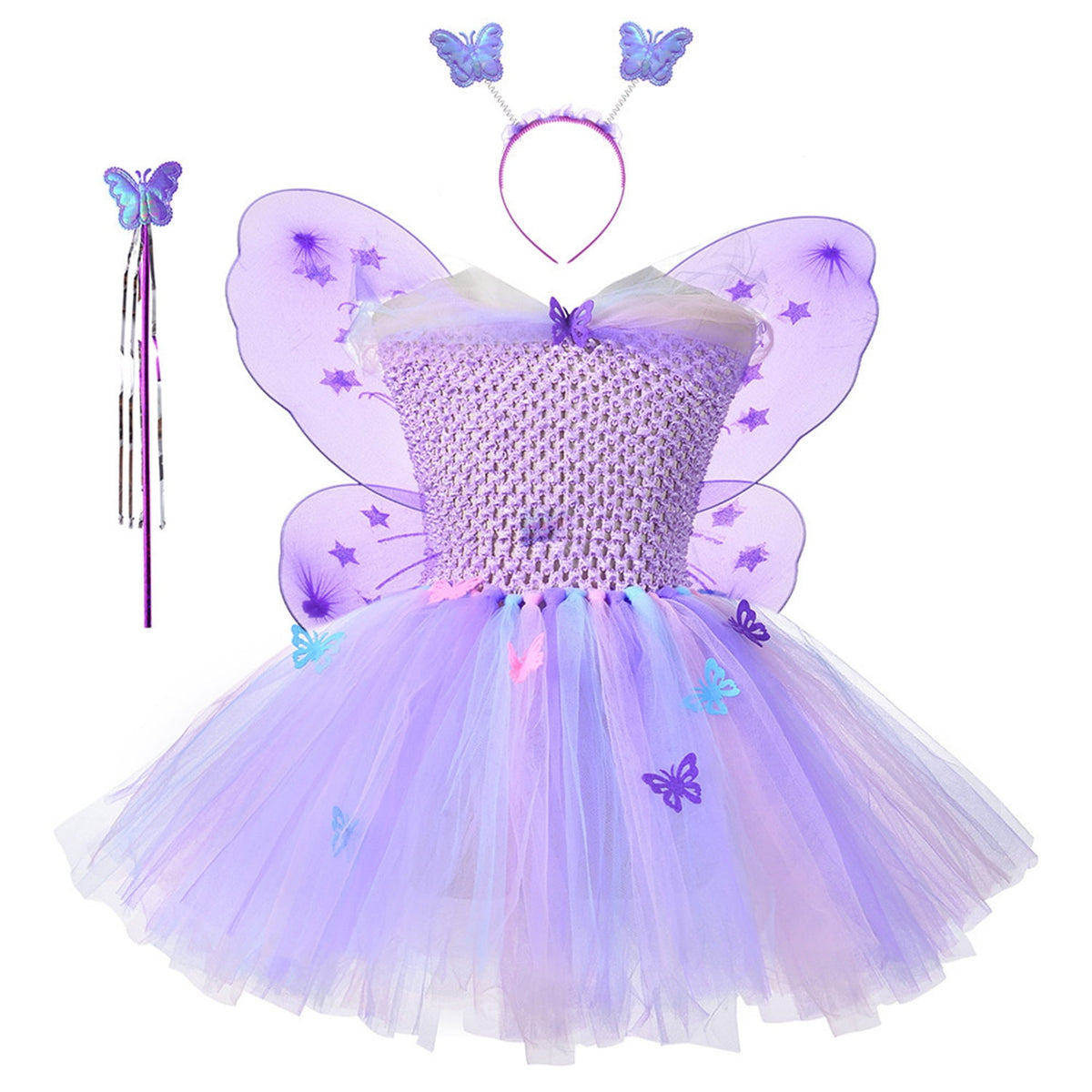 CHOYURME CHONYURM Fairy Halloween Princess Tutu Costume Dress for Girls Holiday Birthday Christmas Party Dress Up