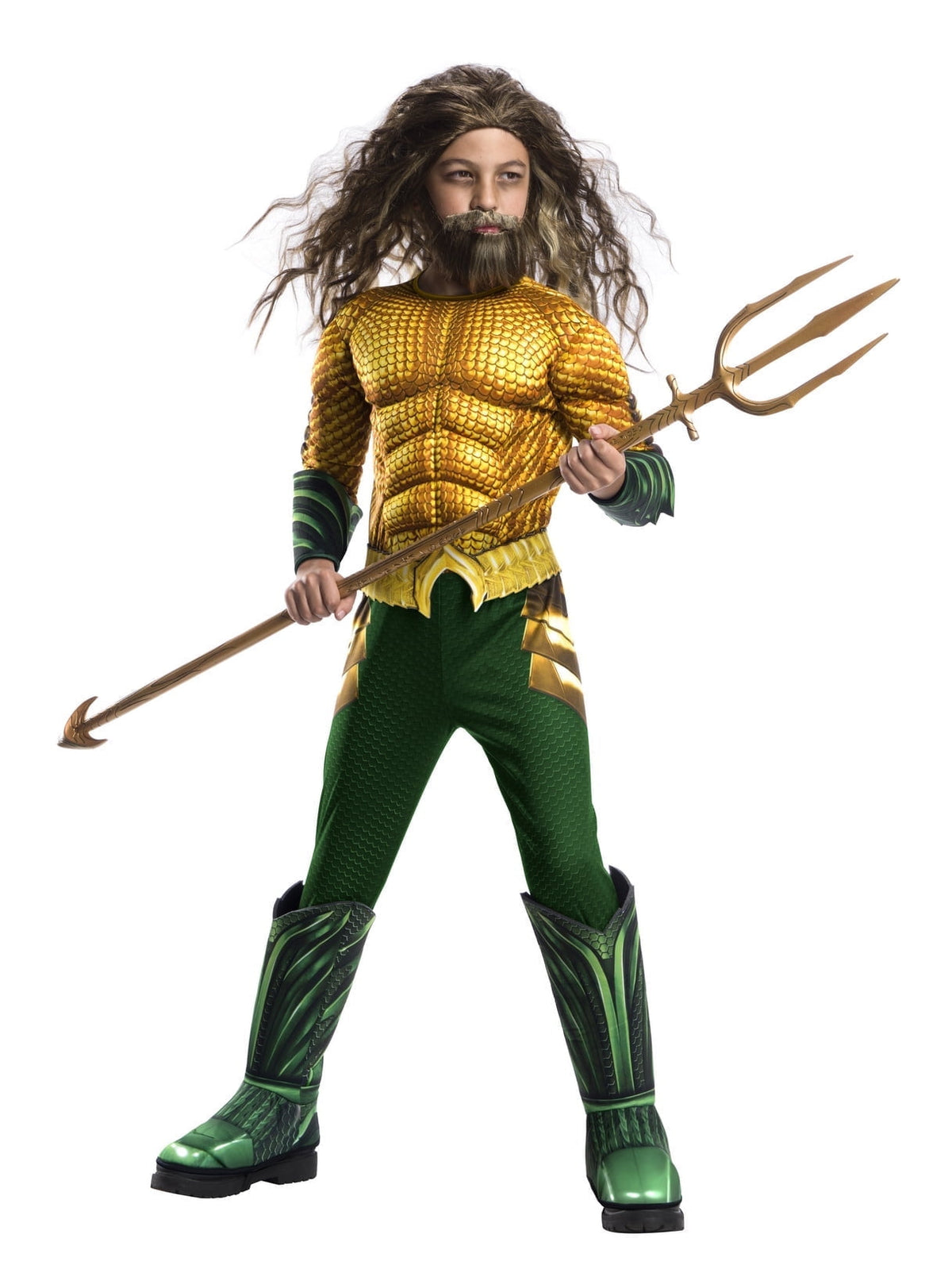 DC Comics Aquaman and the Lost Kingdom Aquaman Deluxe Muscle Chest Costume for Kids by Rubies, Boys Large