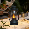 SCNOR Vintage LED Flameless Candle Lantern, Flickering Flame, Battery Operated, Portable Hanging Decor for Christmas Halloween Indoor Outdoor Home