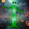Joyfy 9 ft Halloween Inflatable Giant Alien Decoration with Built-in LEDs,Alien Halloween Decorations Outdoor Blow Up Yard Lawn Decoration