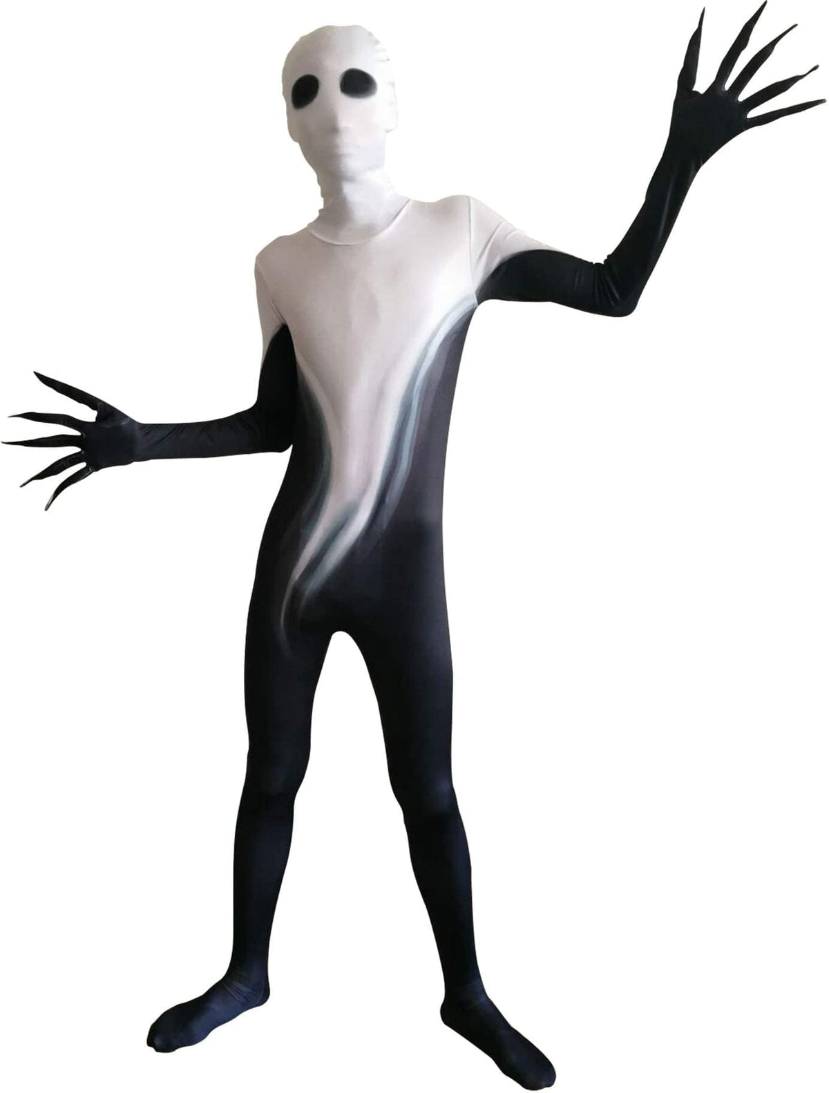 Joyfy Scary Halloween Costume for Kids, Slenderman Skin Bodysuit Skinsuit for Boys Girls Halloween Dress up Party Age up to 12 Years
