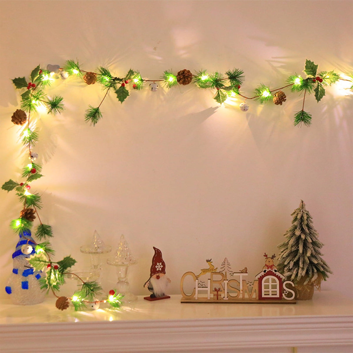 Stijggn White String Lights Outdoor Christmas Decorations Patio Lights with Shatterproof Vintage Edison Bulbs, Outside Hanging Light Waterproof for Home, Bedroom, Fence, Holiday