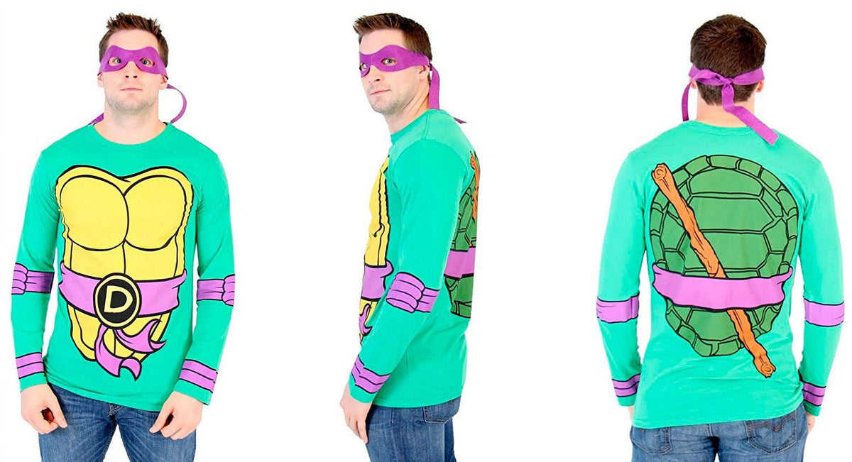Teenage Mutant Ninja Turtles Long Sleeve Costume Green T-Shirt & Eye Mask