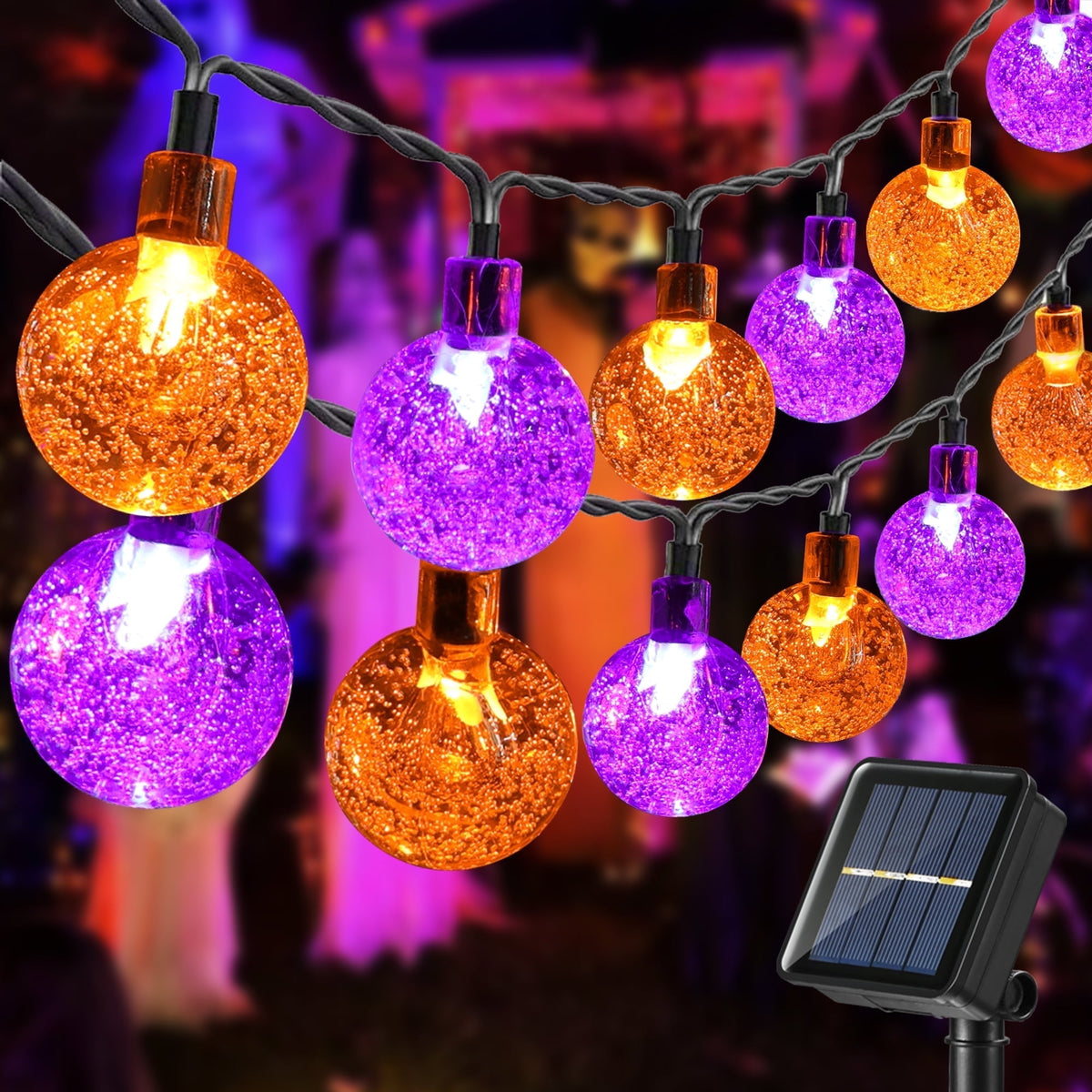Toodour Solar String Lights Outdoor, 35.6ft 60 LED Waterproof Solar Powered Globe Patio Lights with 8 Modes for Garden Home Gazebo Yard Decorations (Warm White)