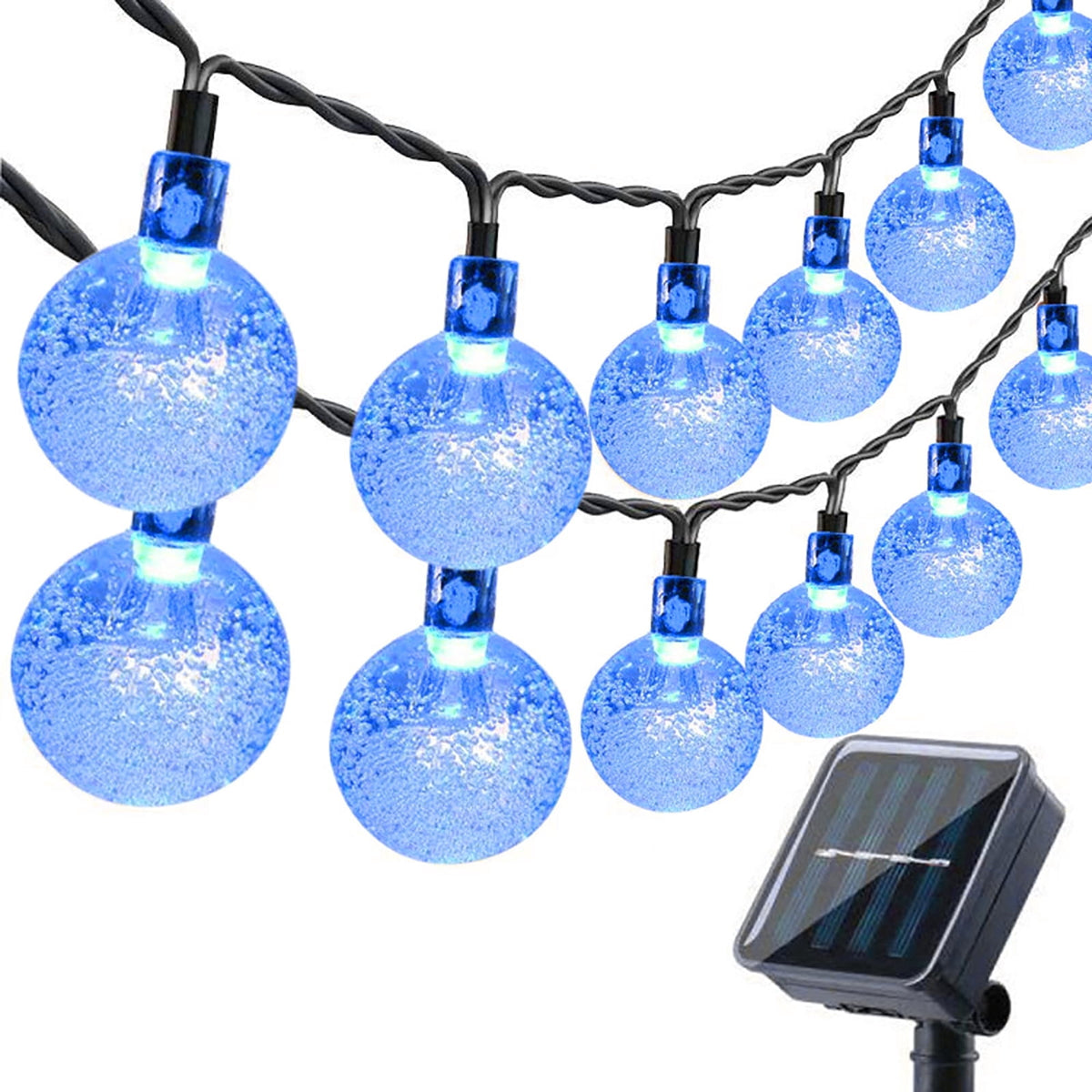 Toodour Solar String Lights Outdoor, 35.6ft 60 LED Waterproof Solar Powered Globe Patio Lights with 8 Modes for Garden Home Gazebo Yard Decorations (Warm White)