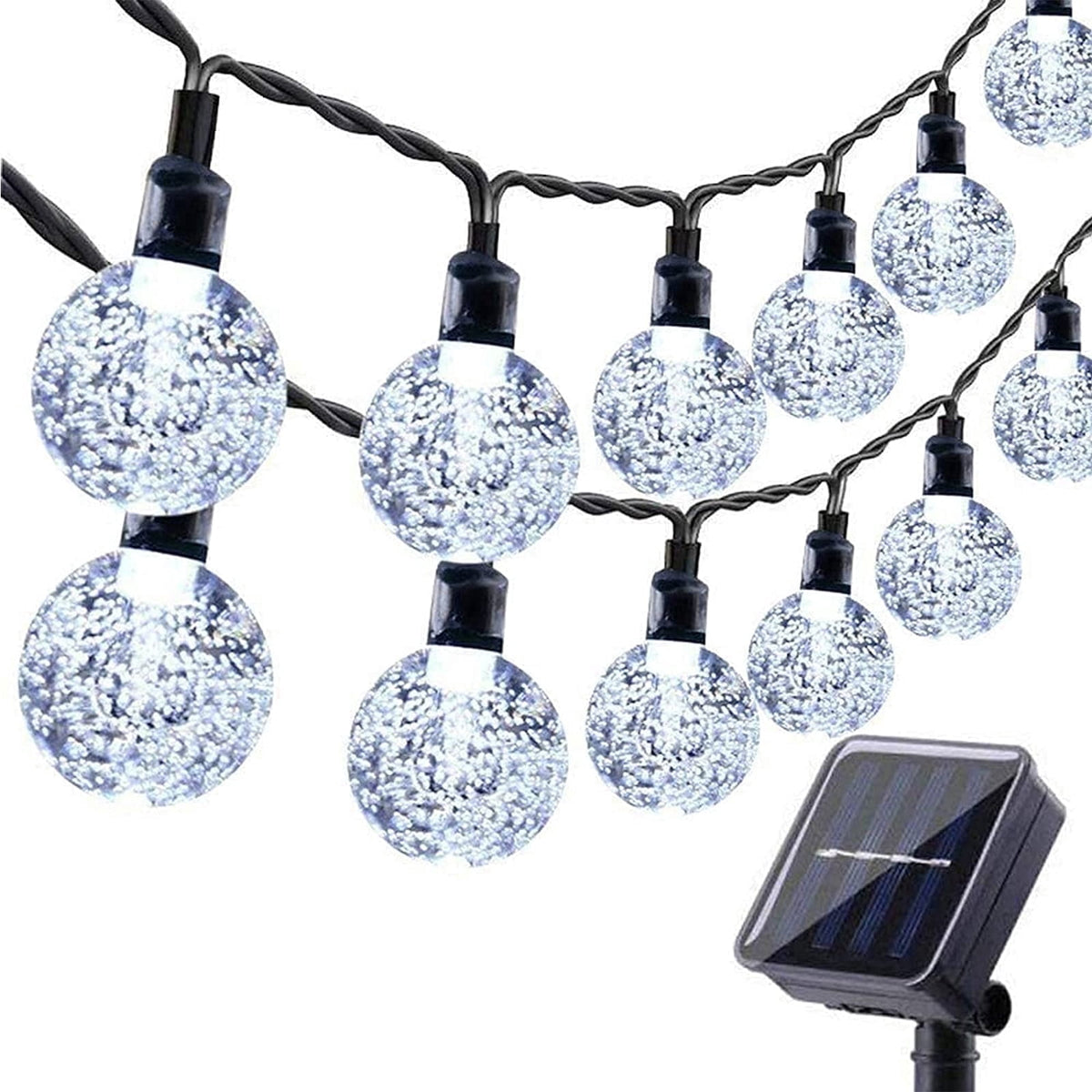 Toodour Solar String Lights Outdoor, 35.6ft 60 LED Waterproof Solar Powered Globe Patio Lights with 8 Modes for Garden Home Gazebo Yard Decorations (Warm White)
