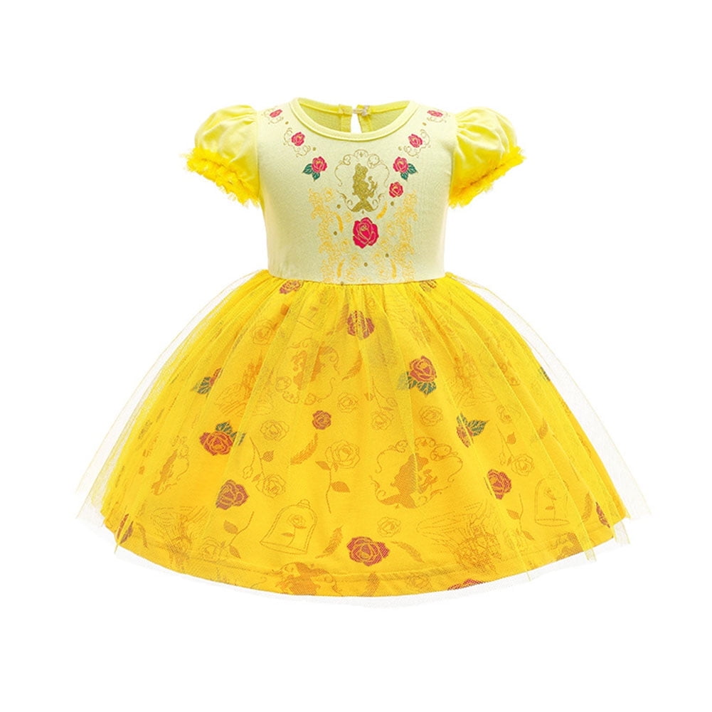 WIBACKER 1-6T Toddler Kid Baby Girls Fancy Party Puff Sleeve Princess Dress Cosplay Costume Dress Up