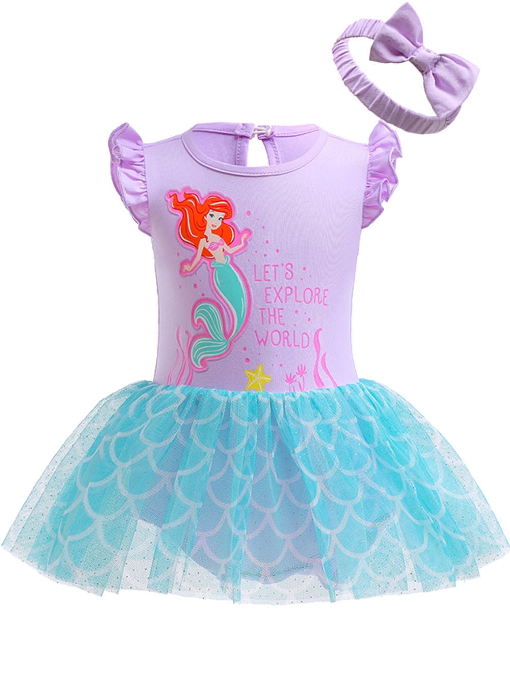 WIBACKER Infant Baby Girls Princess Romper Costume Onesie Fancy Dress Bodysuit with Headband Halloween Birthday Dresses