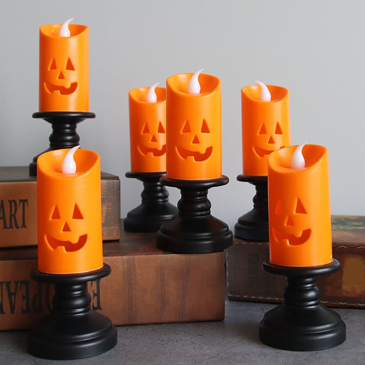 ZestqaQ Halloween LED Candle Light, Halloween Decoration, Pumpkin Lantern, Outdoor Lantern for Patios, Trick or Treat Decoration, Spooky Home Decor