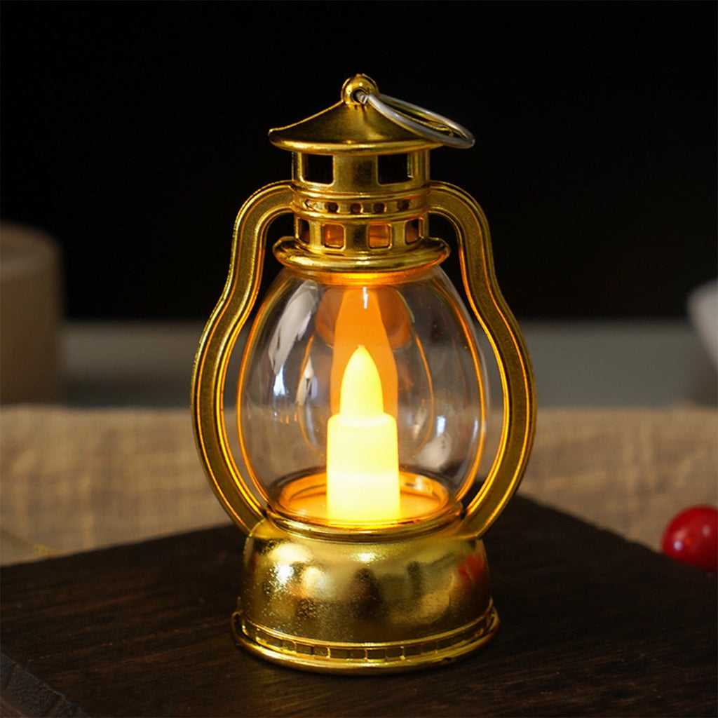 Djiypn Mini Lanterns 2Pack LED Small Lanterns Decorative Indoor Outdoor Hanging Lantern Decorative Candle Light Farmhouse Decor for Weddings Western Camping Party Halloween Christmas Decorations