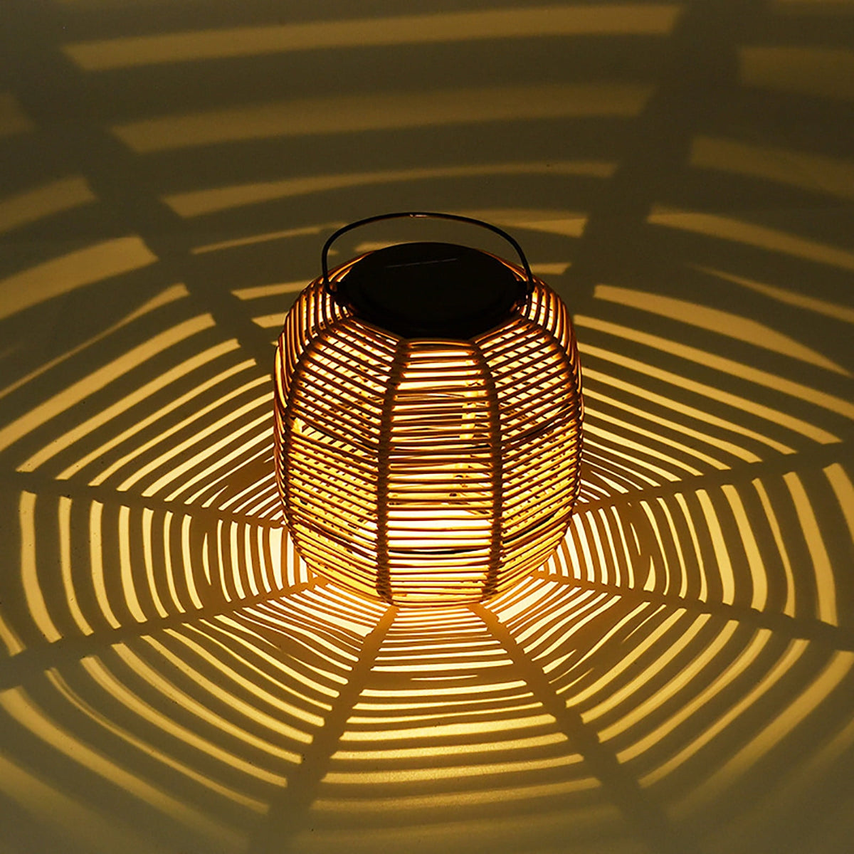 Solar Outdoor Lights – Vine-Woven Hanging Decorative Lanterns, Waterproof Round Ambience Lights for Garden, Patio & Yard Decoration (Boho Style)